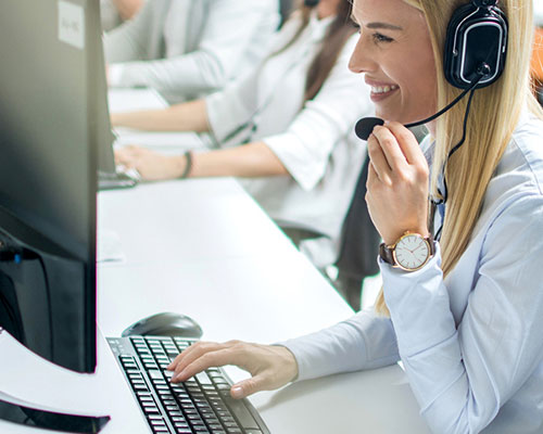 customer service operator on headset